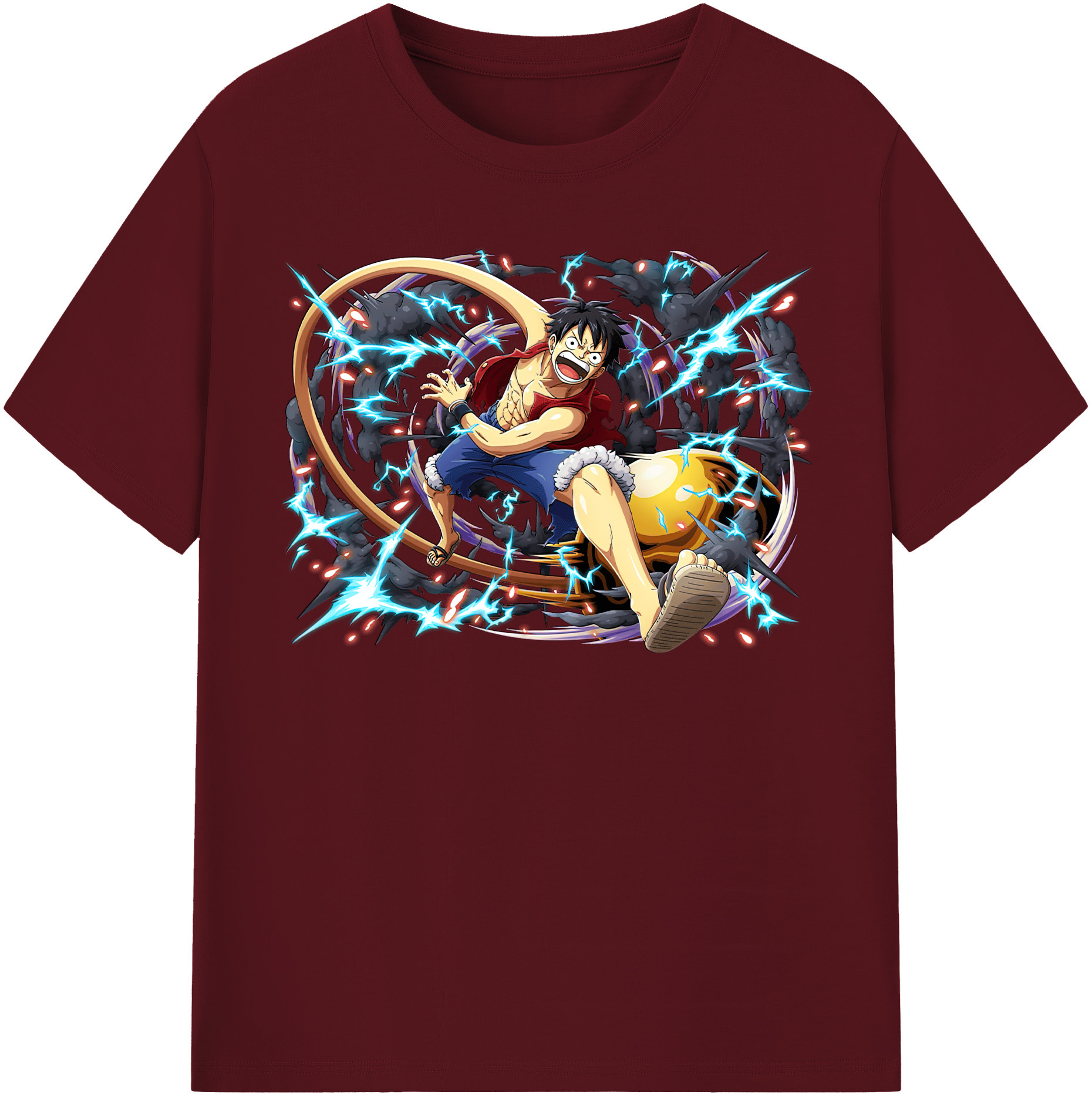 ワンピース モンキー・D・ルフィ ONE PIECE Monkey D. Luffy 綿100％半袖Tシャツ（フロントプリント）